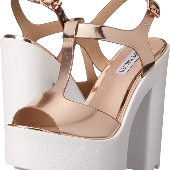 steve madden rose gold platform sandals